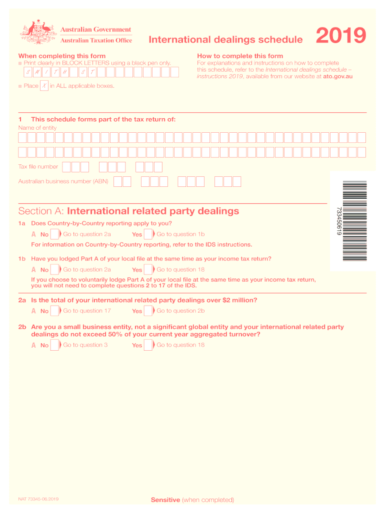  International Dealings Schedule Section a International 2019-2024