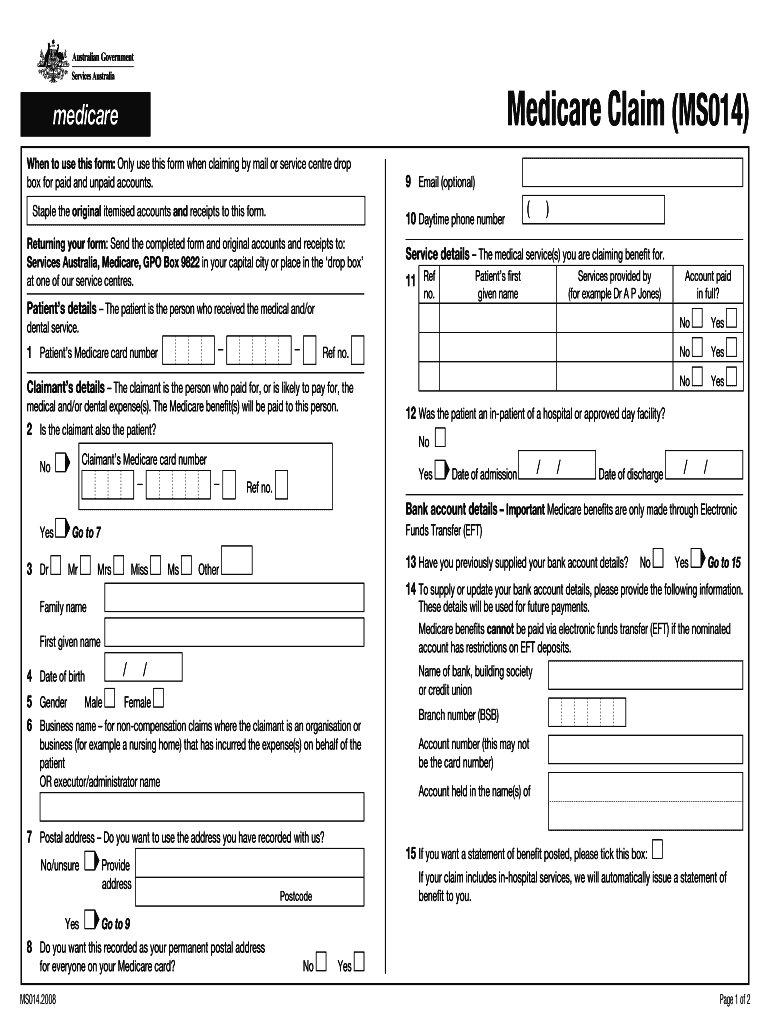 Medicare Claim Form Fill Out And Sign Printable PDF Template SignNow