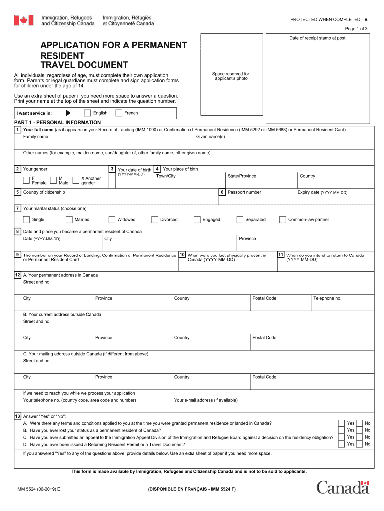  Get the IMM 5524 E Application for a Permanent Resident 2019-2024