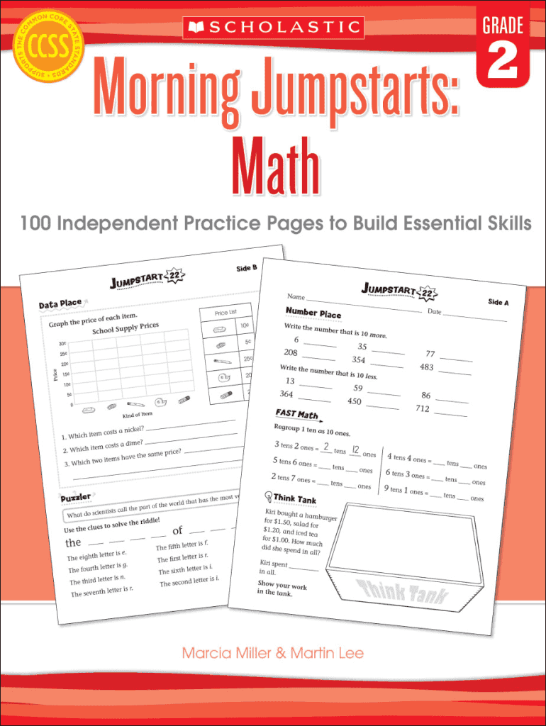 Morning Jumpstarts Math Grade 2 by Martin Lee;Marcia Miller  Form