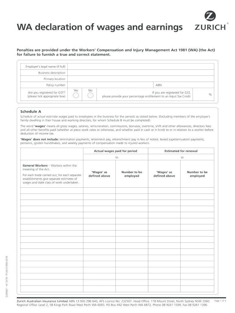 Get and Sign Fillable Online WA Workers Compensation Wage Declaration 2018-2022 Form