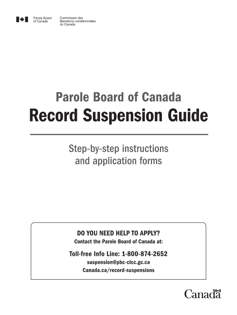 Get and Sign PBC Record Suspension Application Guide Guide 2020-2022 Form