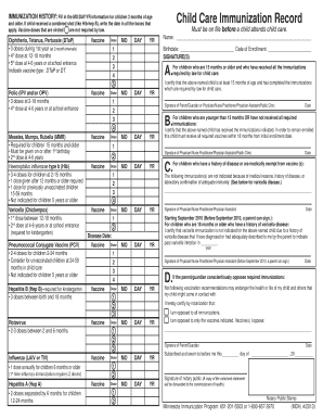  Child Care Immunization Report Mn 2013-2024