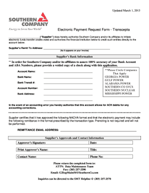 Electronic Payment Request Form Transcepta