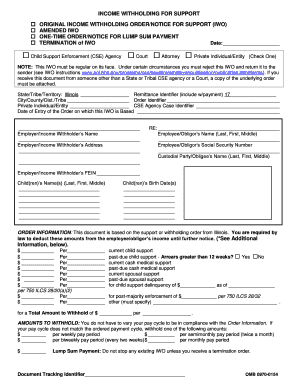 Income Withholding for Support Order Notice Income Withholding for Support Form Illinois