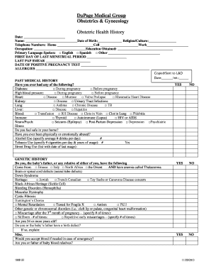 Ob History Template  Form