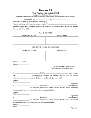 Form 2 Partnership Act Karnataka