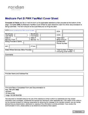 Medicare Fax Cover Sheet  Form