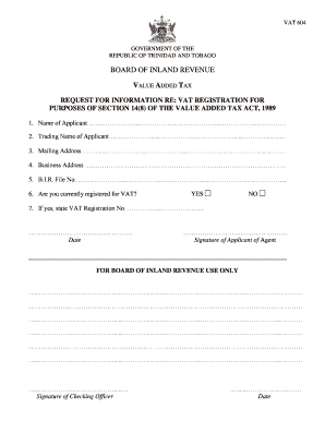 Vat 604 Form