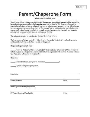 Chaperone Form