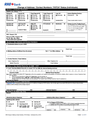 Rhb Change of Address Form