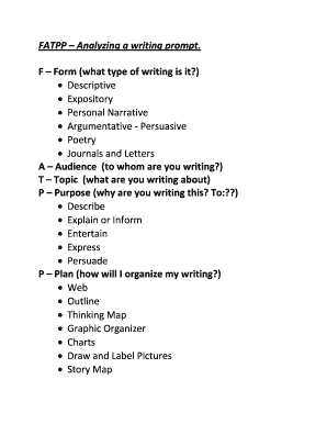 Writing Prompt Fillable Template Form