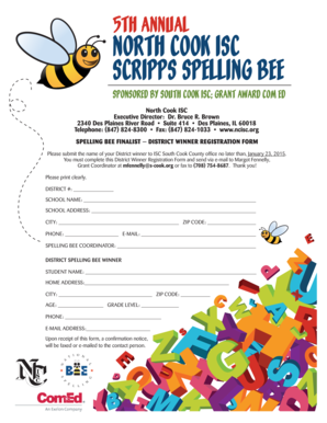 Spelling Bee Registration Form