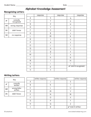 Alphabet Assessment  Form