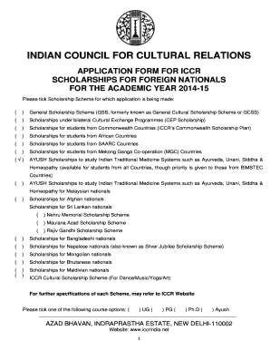 Iccr Application Form PDF