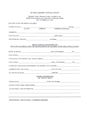 Menifee Valley Medical Center Auxiliary Inc Msjc  Form