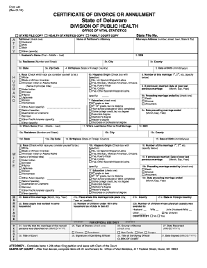 441 Vital Stats 01032012dot Divorce Papers and Divorce Forms