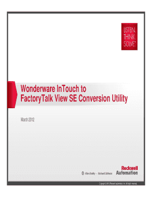 Wonderware InTouch to FactoryTalk View SE Conversion Utility  Form