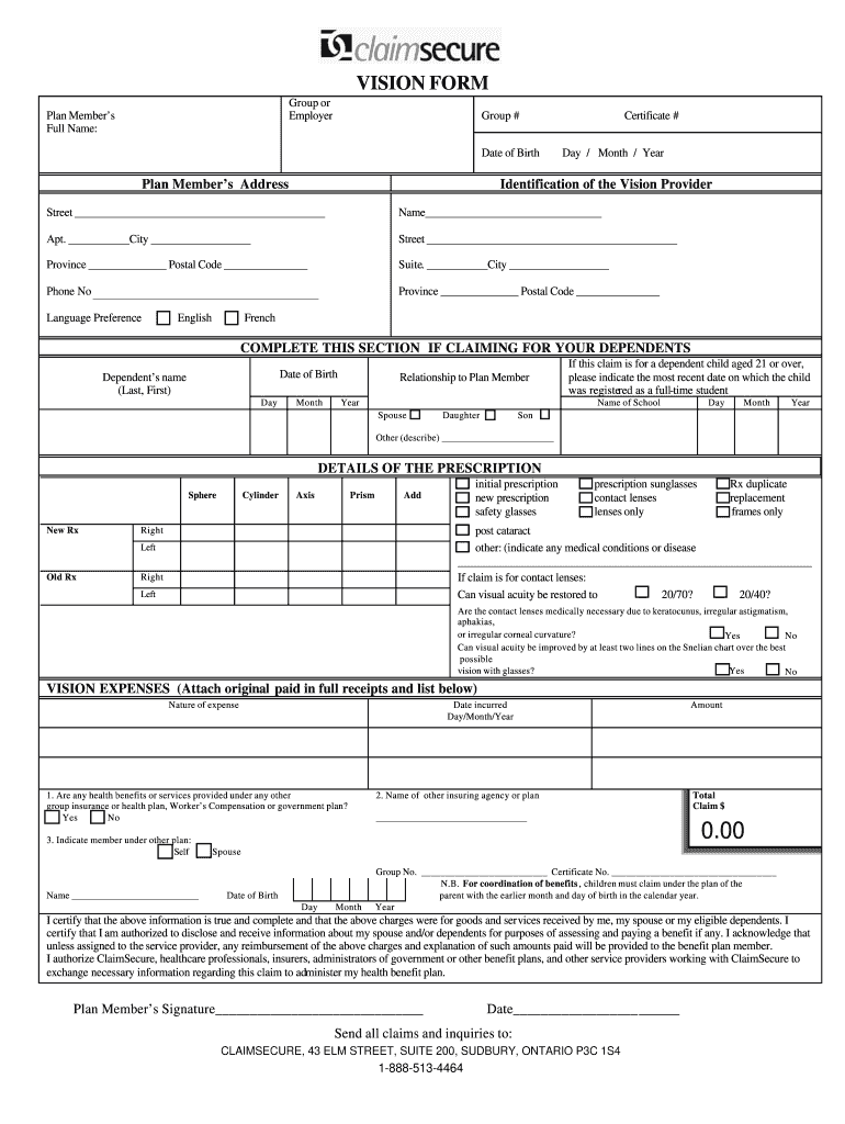  VISION FORM  2020 Vision Care 2008-2024