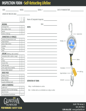  Self Retracting Lifeline Inspection Form 2011