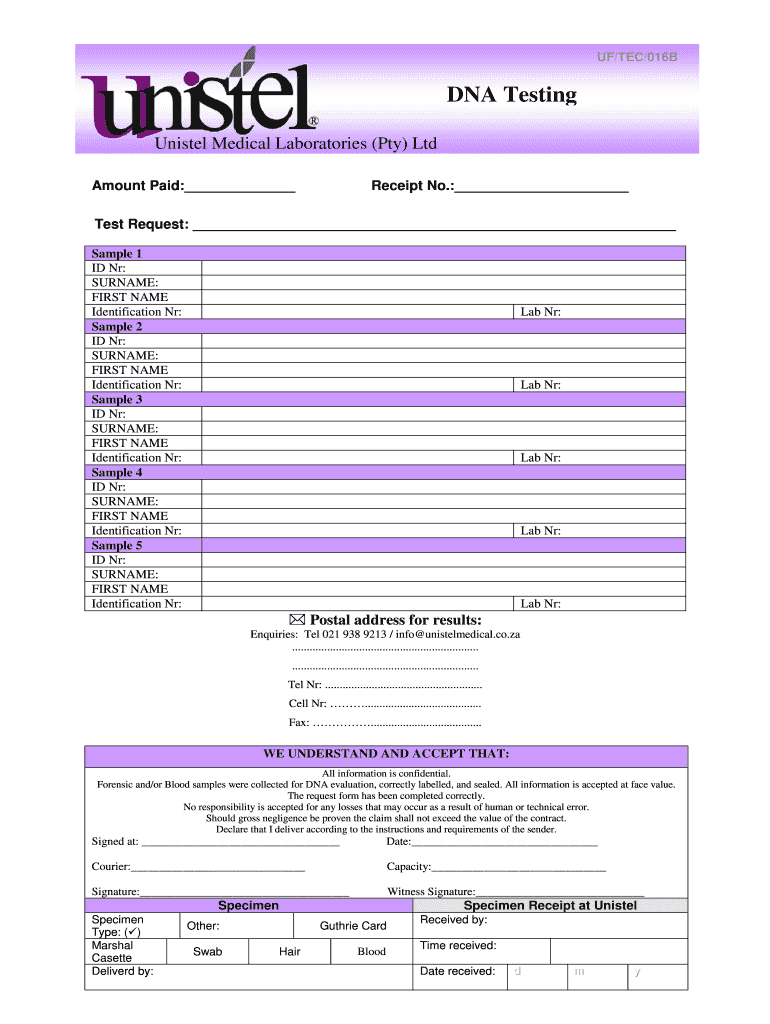 Get and Sign Dna Test Template  Form