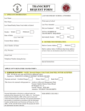 Toronto Catholic District School Board  Form