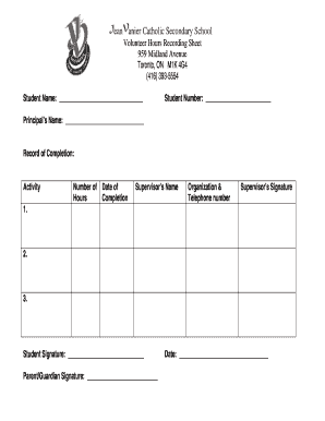 Tcdsb Volunteer Form