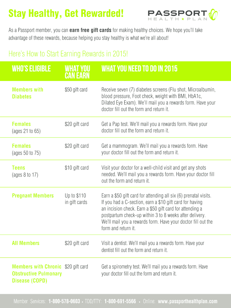 Passport Health Plan  Form