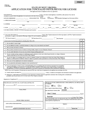 Randolph County Concealed Carry Permit  Form