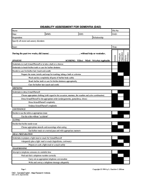 Disability Assessment  Form