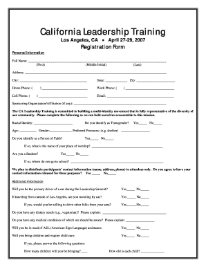 Training Registration Form