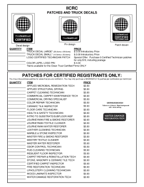 Iicrc Patches  Form