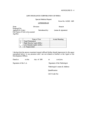 Lipidogram Test  Form