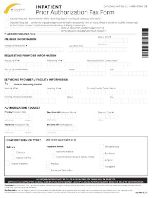 Inpatient Prior Authorization Form Bridgeway Health Solutions