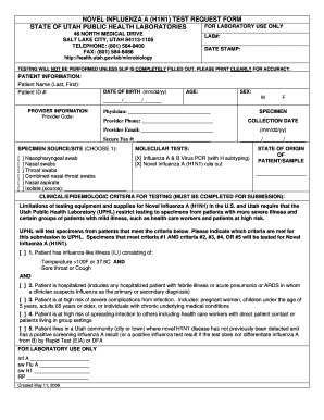 H1n1 Test Request Form
