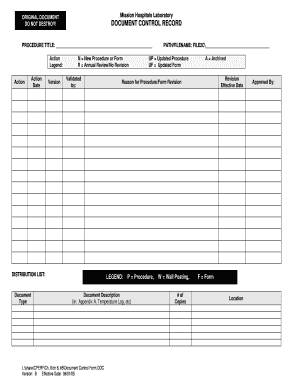 Document Control Form