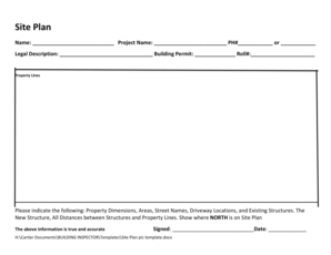 Blank Site Plan Template  Form