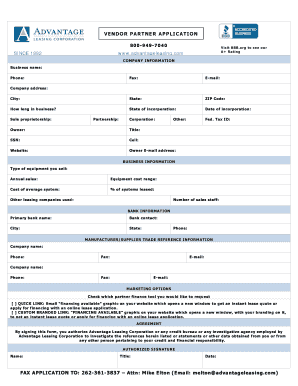 Vendor Profile Template  Form