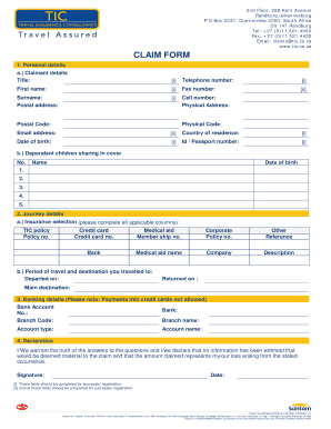 Tic Claim Form