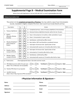 Supplemental Page B Medical Examination Form Web Peralta
