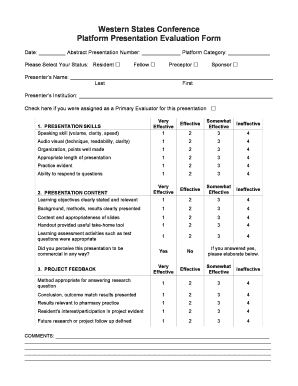 Presentation Evaluation Form