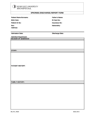 Epicrisis Report Sample  Form