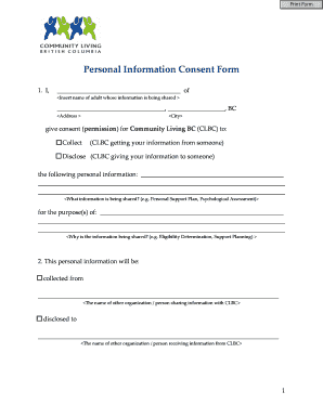Consent to Share Personal Information Template