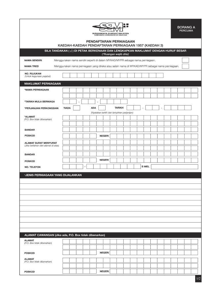 Borang Ssm  Form