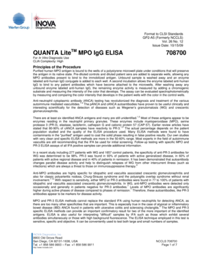 QUANTA Lite MPO IgG ELISA 708700 Inova Diagnostics  Form