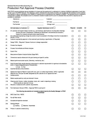 Manufacturing Production Checklist Template  Form