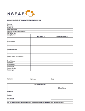 Nsfaf Application Form PDF Download