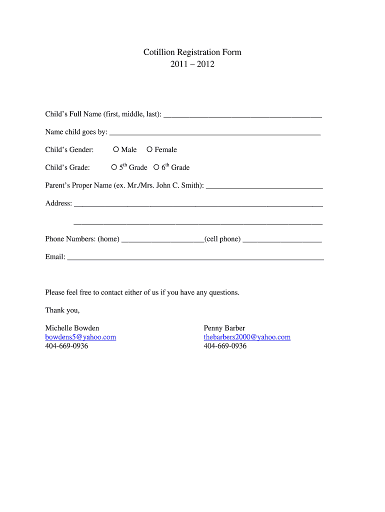  Cotillion Registration Form   Woodward 2012-2023