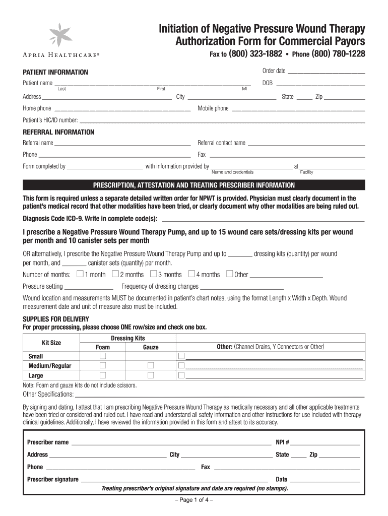 Apria Wound Vac Form