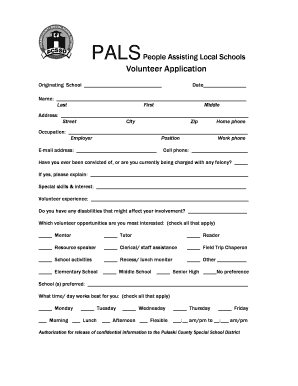 Pals Form PDF